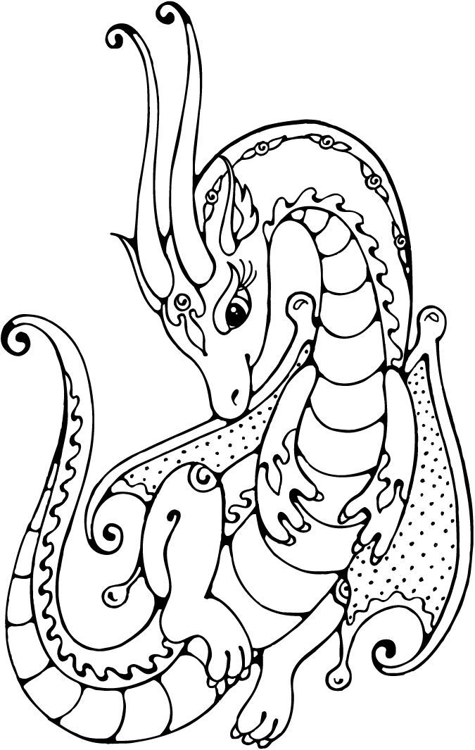 107 Dragon Coloring Pages for Kids Printable 9