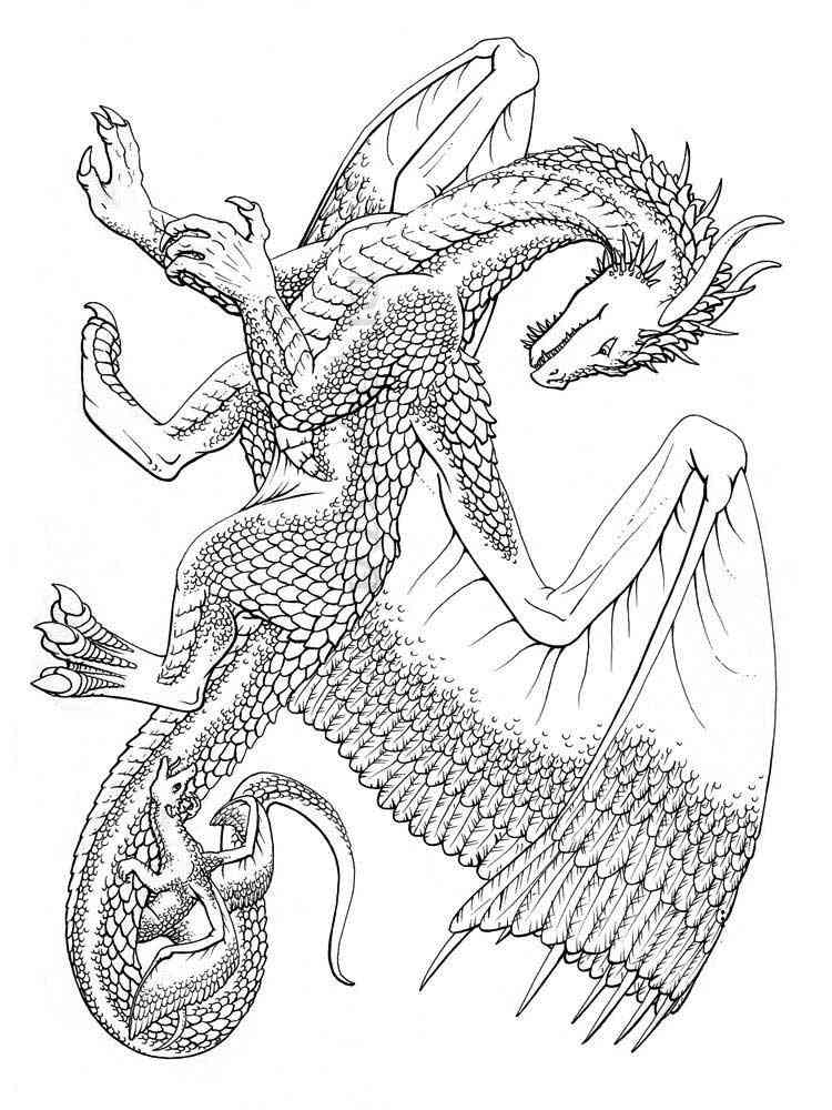 107 Dragon Coloring Pages for Kids Printable 94