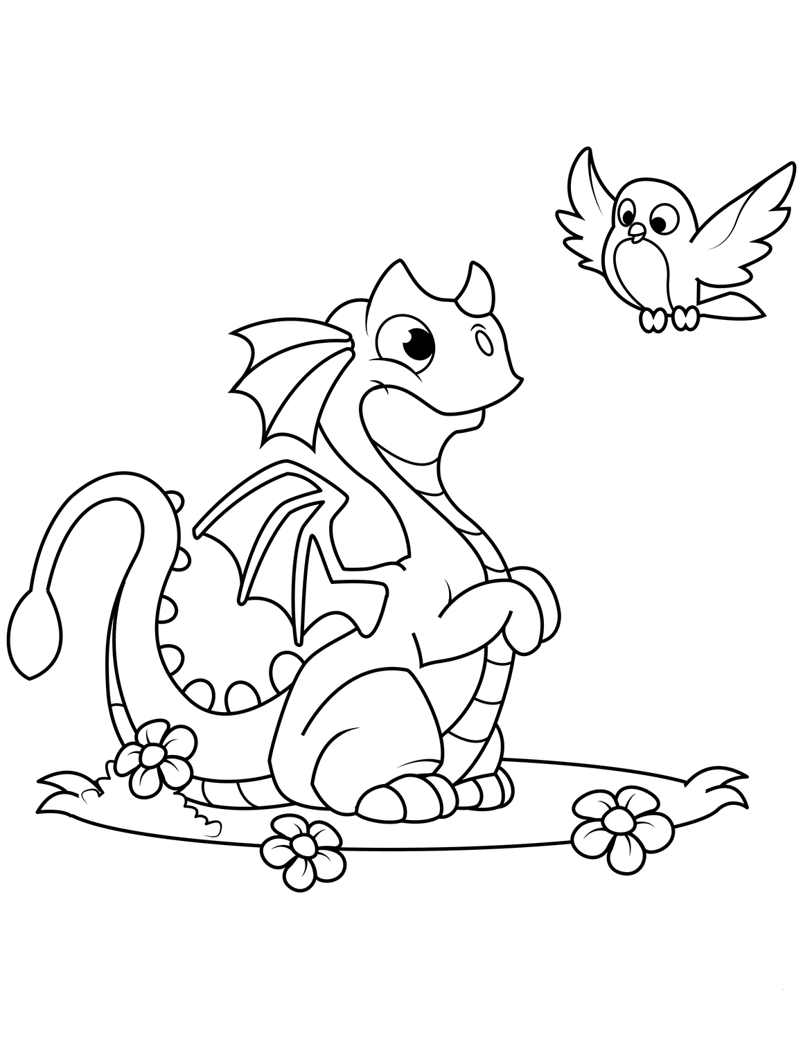 107 Dragon Coloring Pages for Kids Printable 97