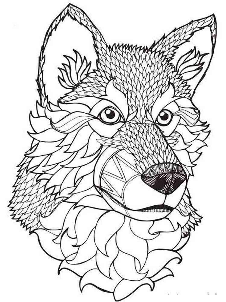 125 Wolf Coloring Pages for Adults Printable 1