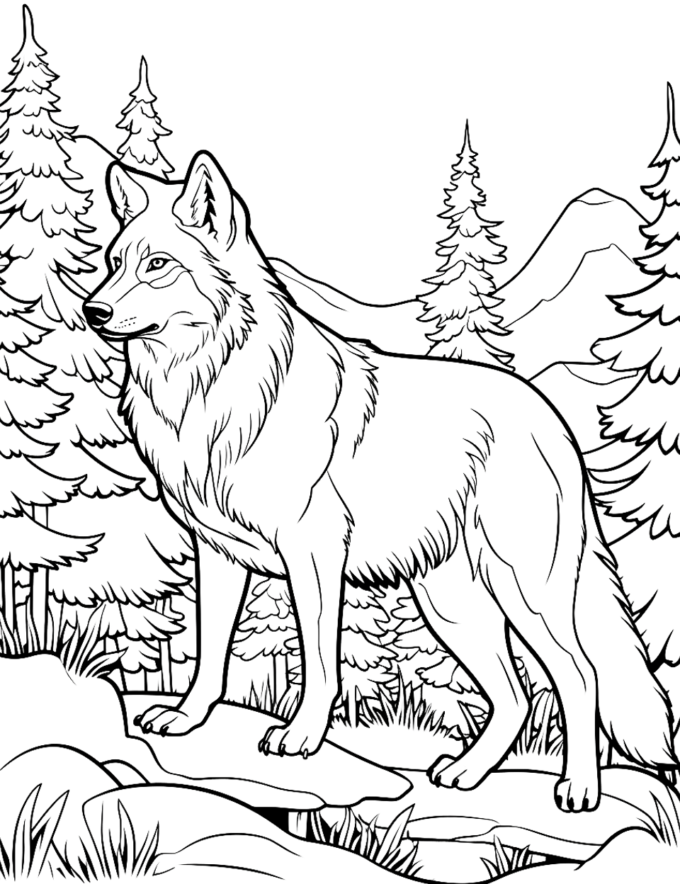 wolf coloring pages for adults printable jpg