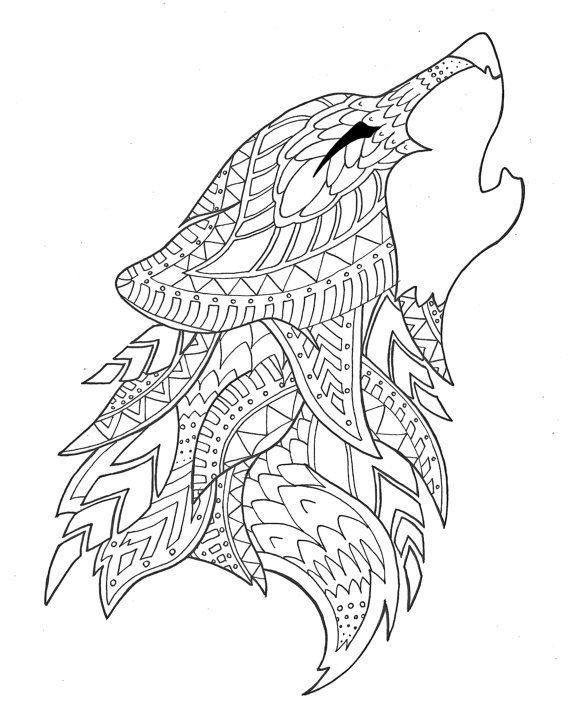 wolf coloring pages for adults printable jpg