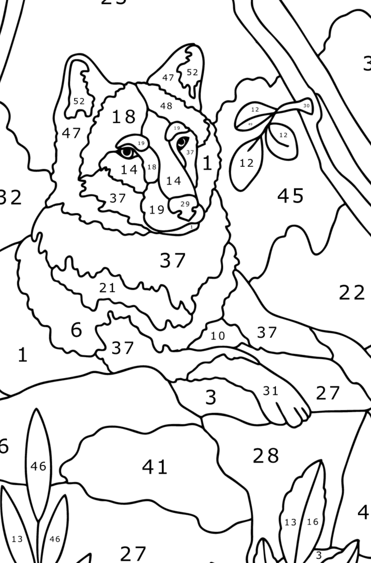 125 Wolf Coloring Pages for Adults Printable 121