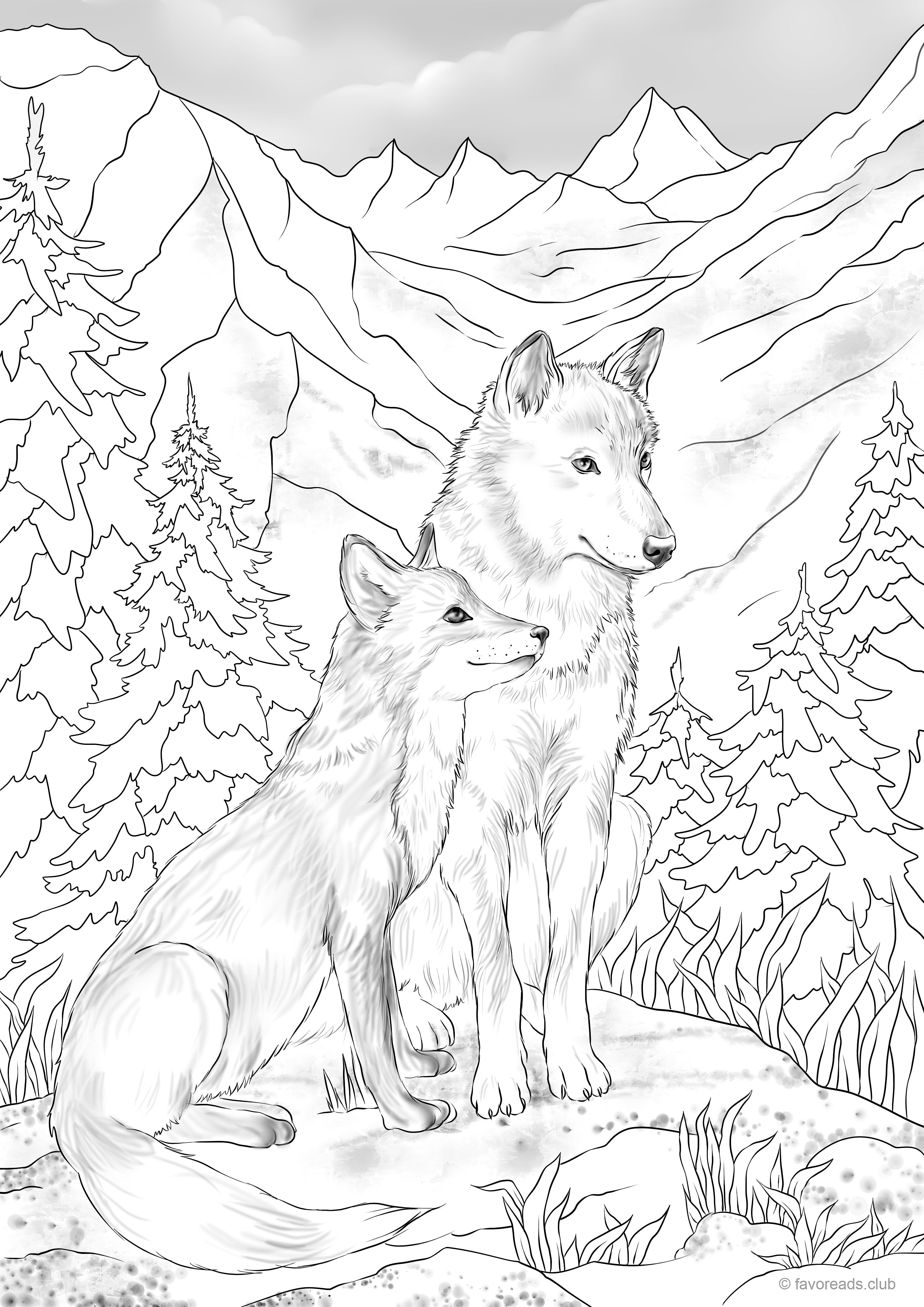 125 Wolf Coloring Pages for Adults Printable 20