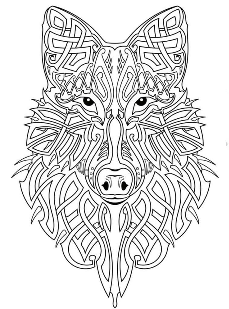 125 Wolf Coloring Pages for Adults Printable 24