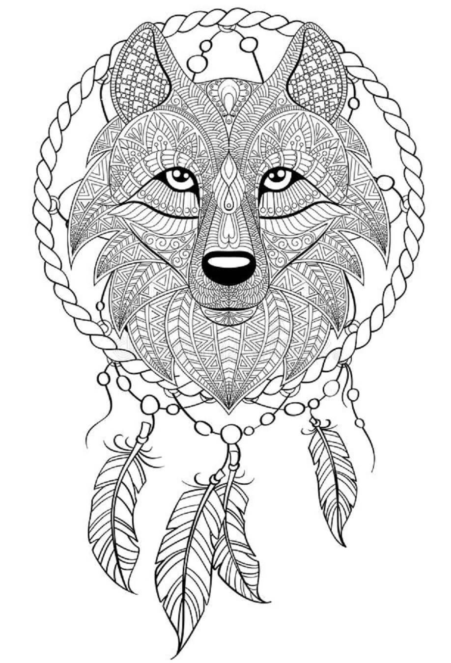 125 Wolf Coloring Pages for Adults Printable 46