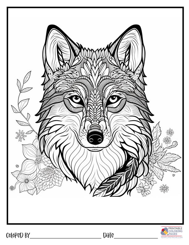 125 Wolf Coloring Pages for Adults Printable 48