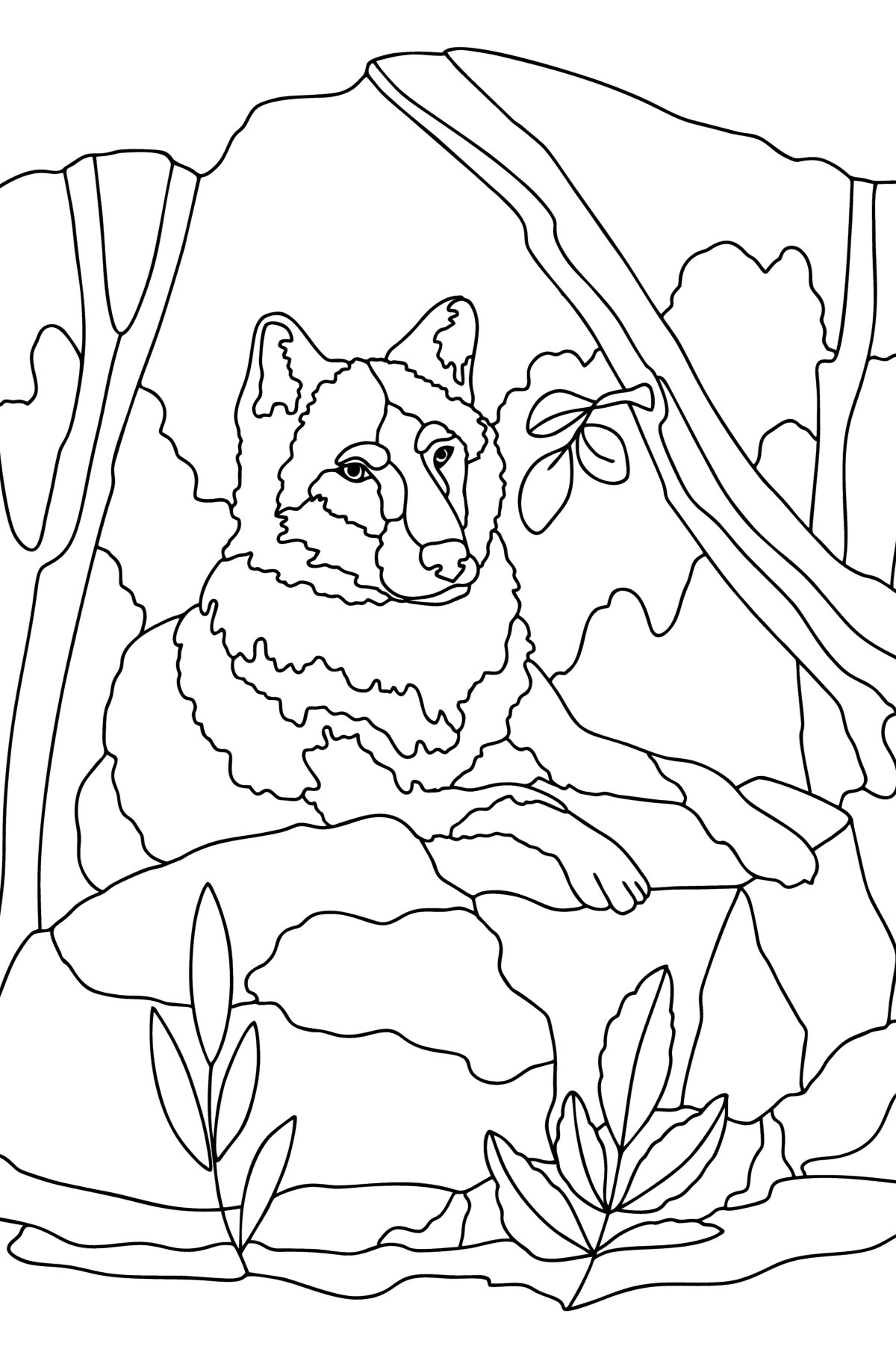 125 Wolf Coloring Pages for Adults Printable 6