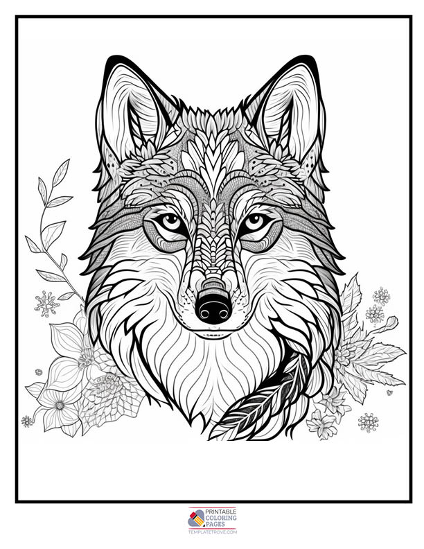 125 Wolf Coloring Pages for Adults Printable 64