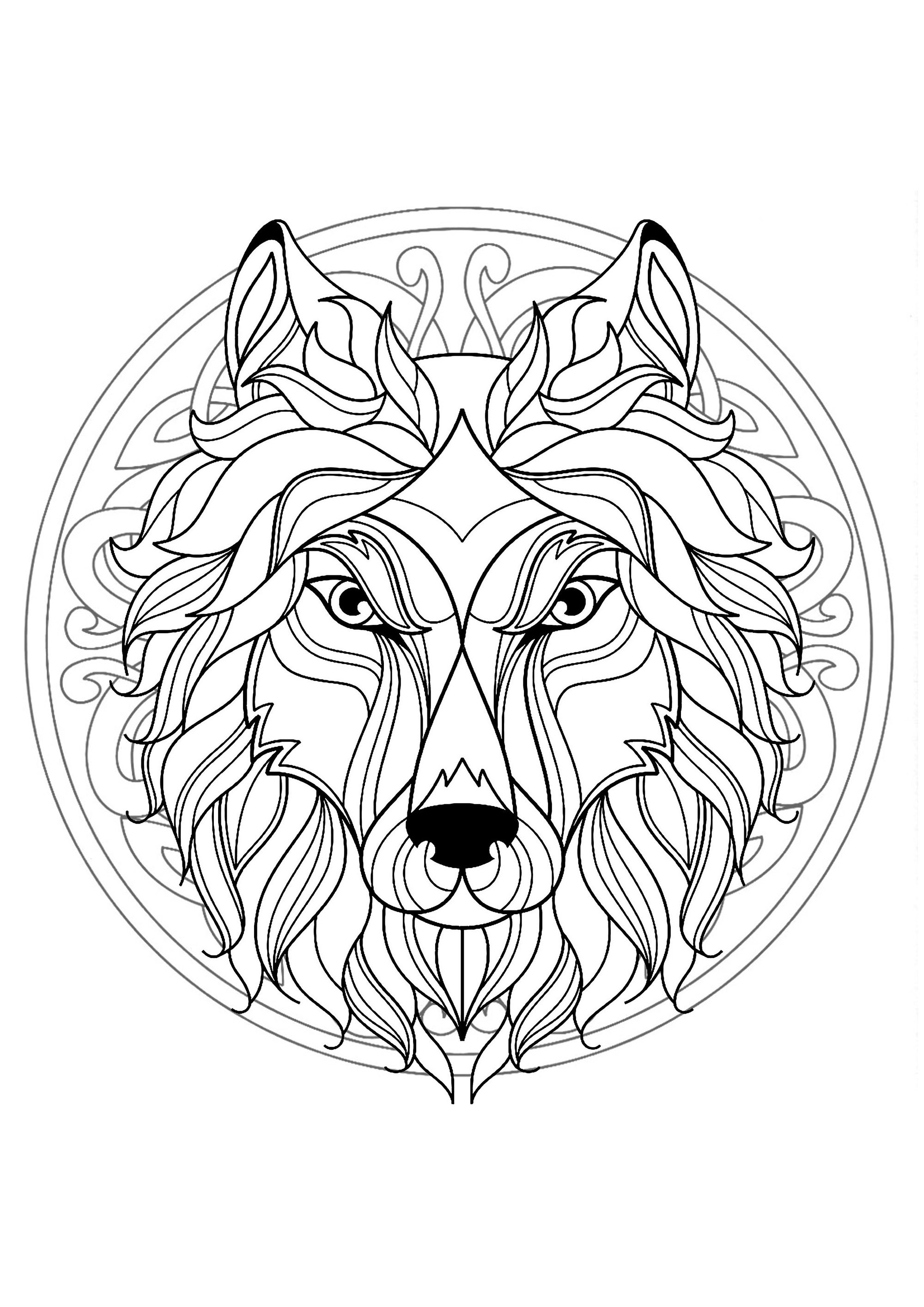 wolf coloring pages for adults printable jpg