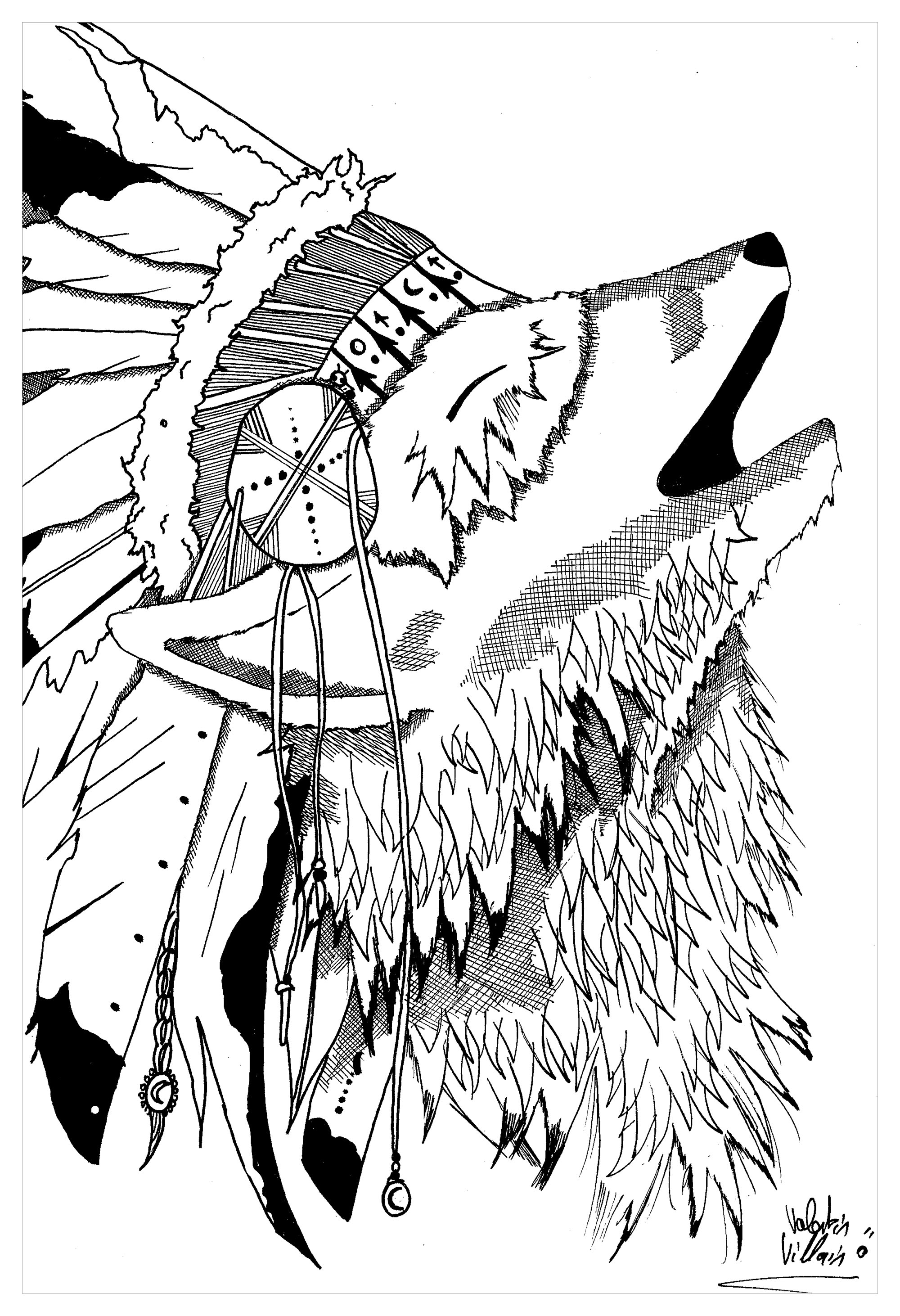 125 Wolf Coloring Pages for Adults Printable 70