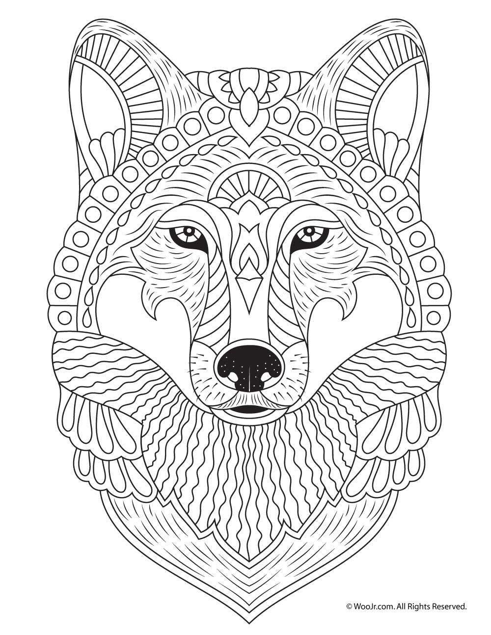 125 Wolf Coloring Pages for Adults Printable 83