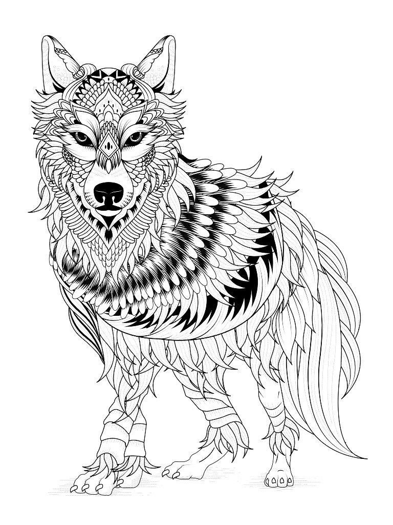 125 Wolf Coloring Pages for Adults Printable 84