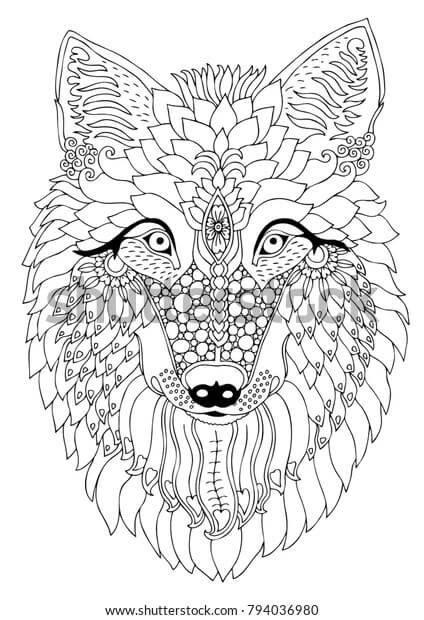 125 Wolf Coloring Pages for Adults Printable 91