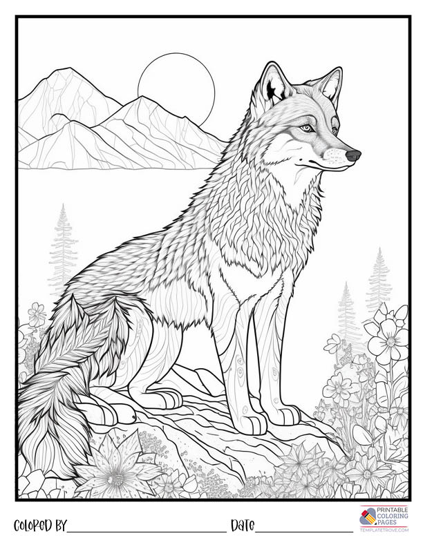 125 Wolf Coloring Pages for Adults Printable 93