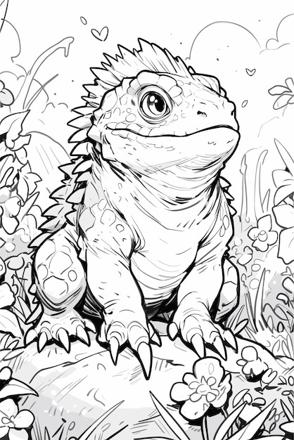 free printable iguana coloring pages for kids jpg