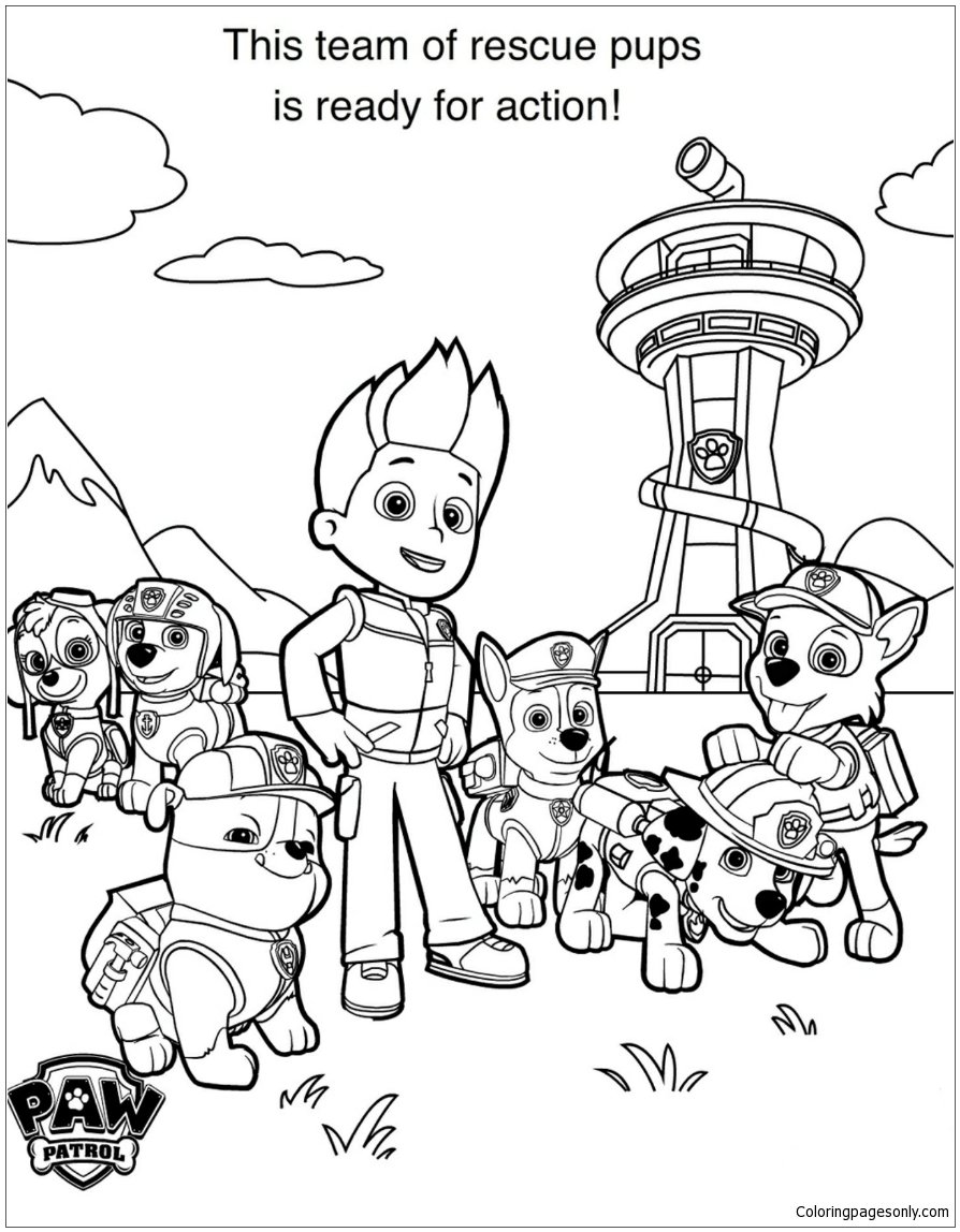 127 Ryder from Paw Patrol Coloring Pages Printable 22