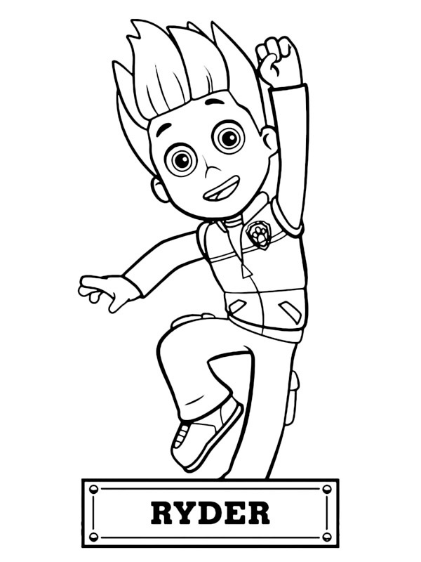 127 Ryder from Paw Patrol Coloring Pages Printable 3