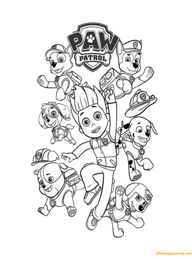 127 Ryder from Paw Patrol Coloring Pages Printable 32