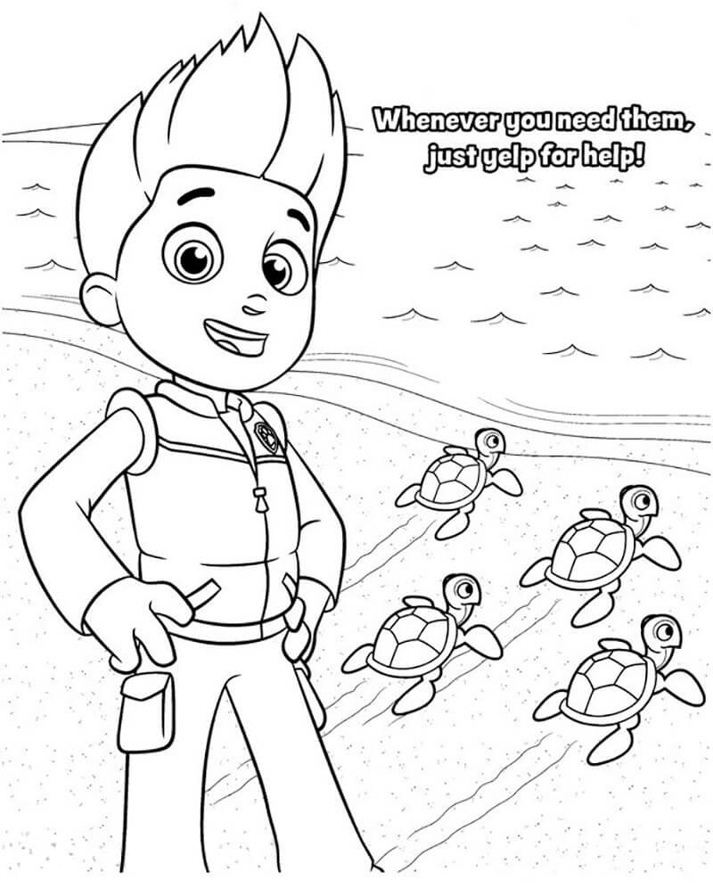 127 Ryder from Paw Patrol Coloring Pages Printable 55