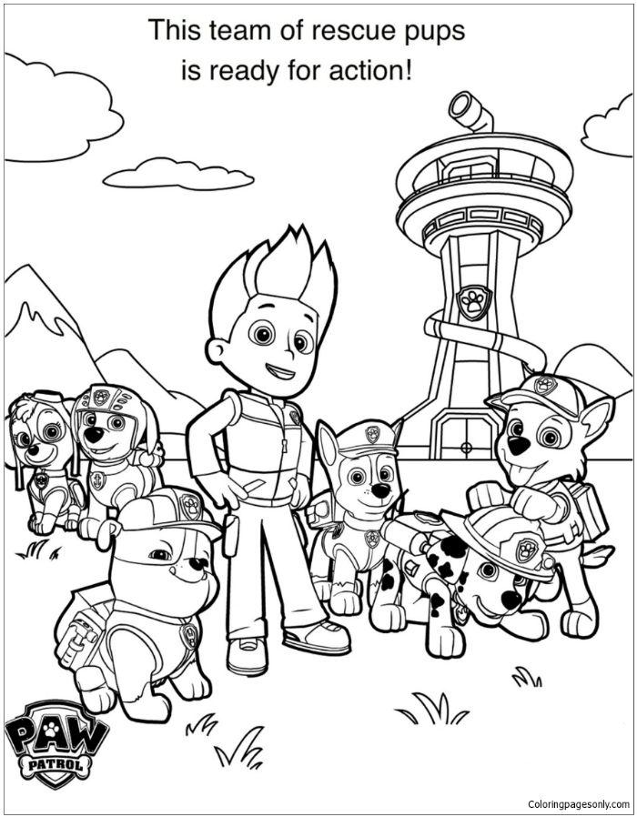 127 Ryder from Paw Patrol Coloring Pages Printable 88