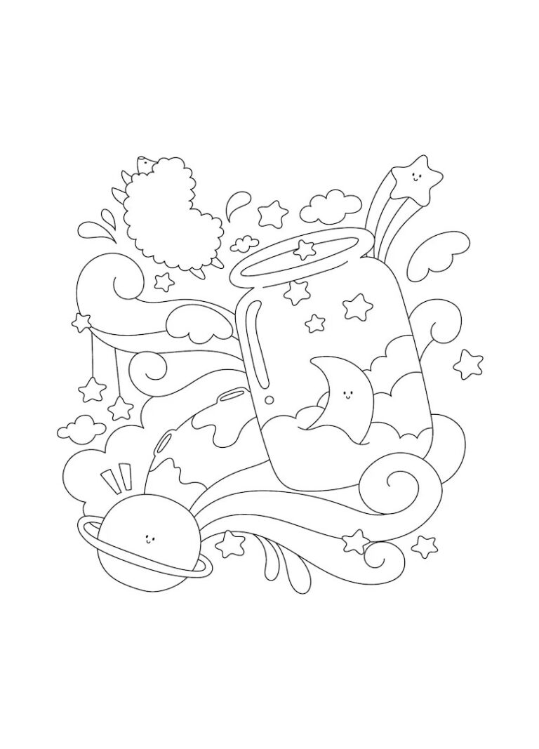 134 Aesthetic Coloring Pages Printable 8