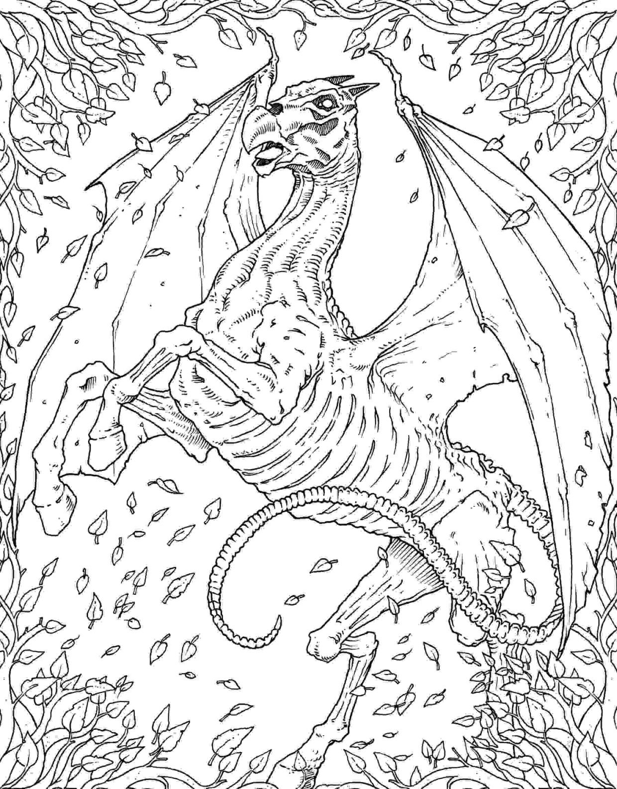 mythical dragon coloring pages printable jpg