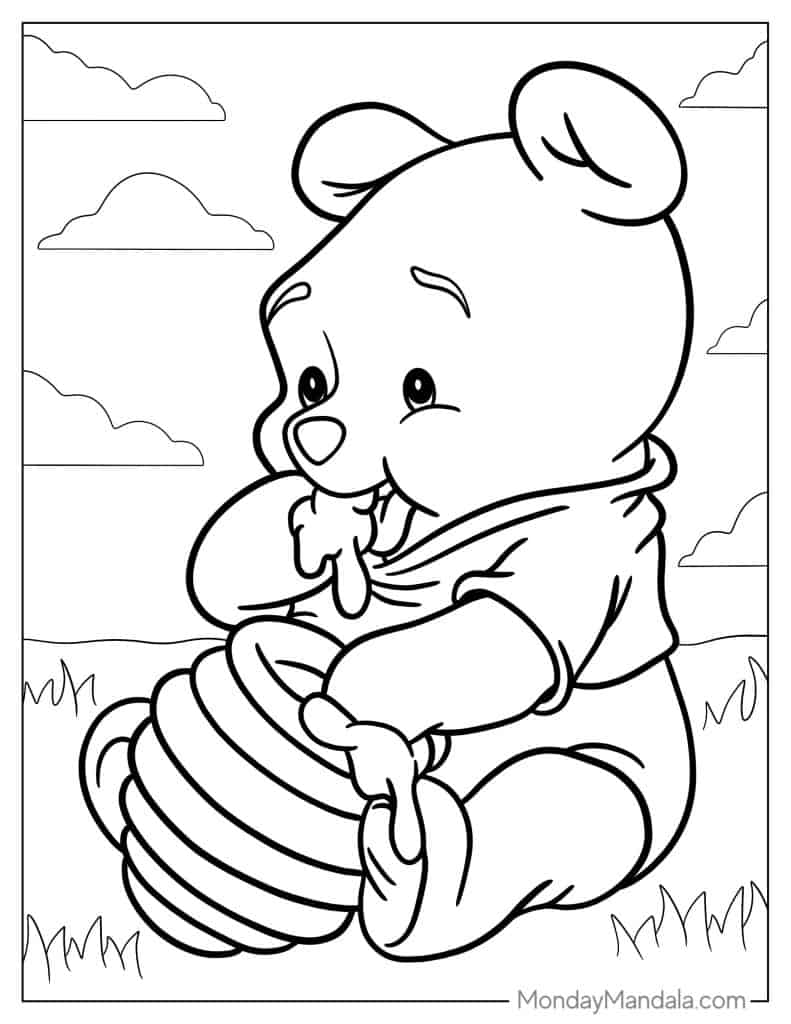 30 Adorable Winnie The Pooh Coloring Pages Printable 8