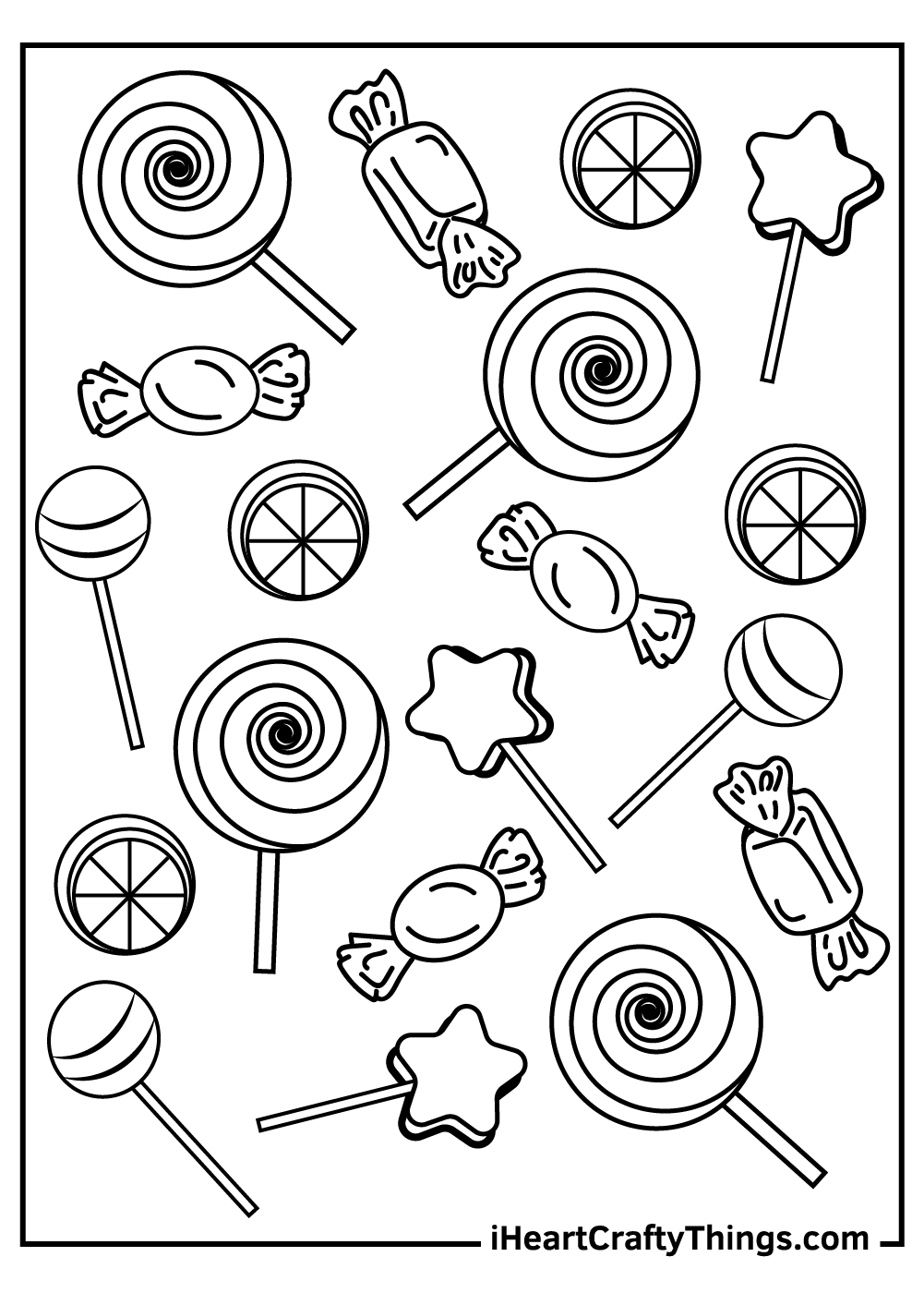 30 Sweet Candy Coloring Pages Printable 1