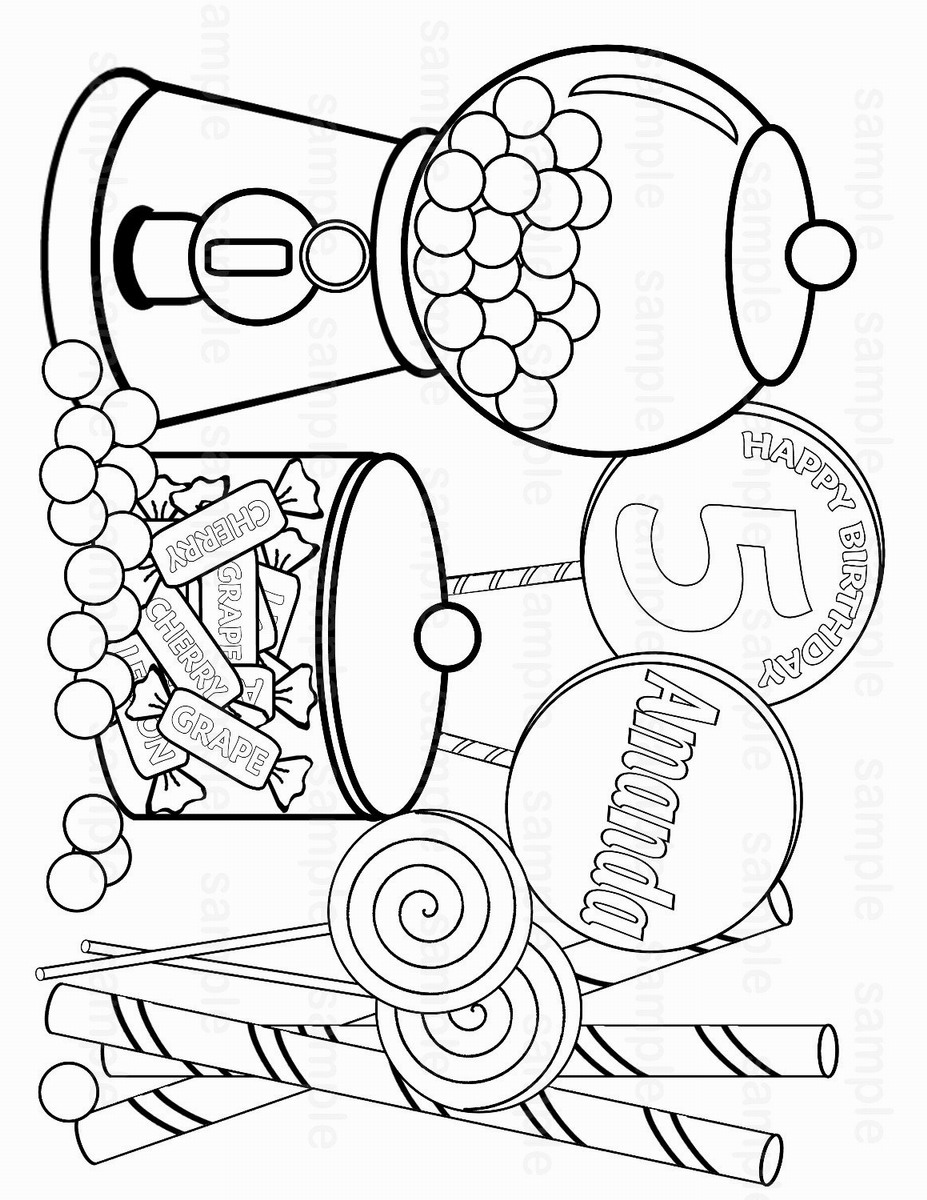 30 Sweet Candy Coloring Pages Printable 2