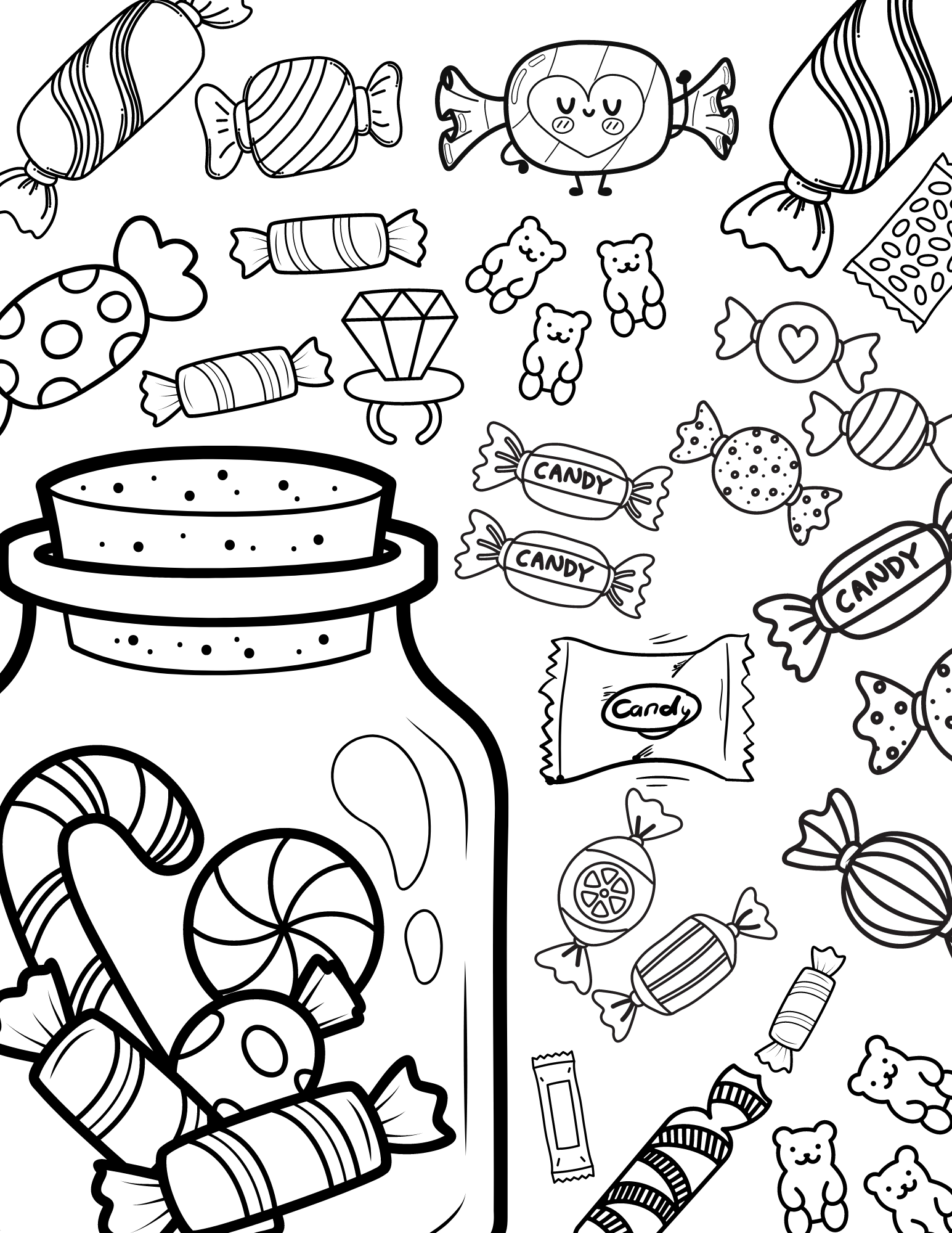 30 Sweet Candy Coloring Pages Printable 27