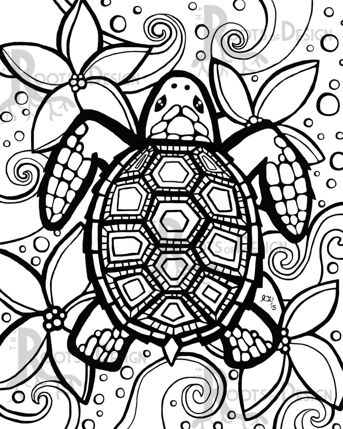 31 Relaxing Turtle Coloring Pages Printable 7