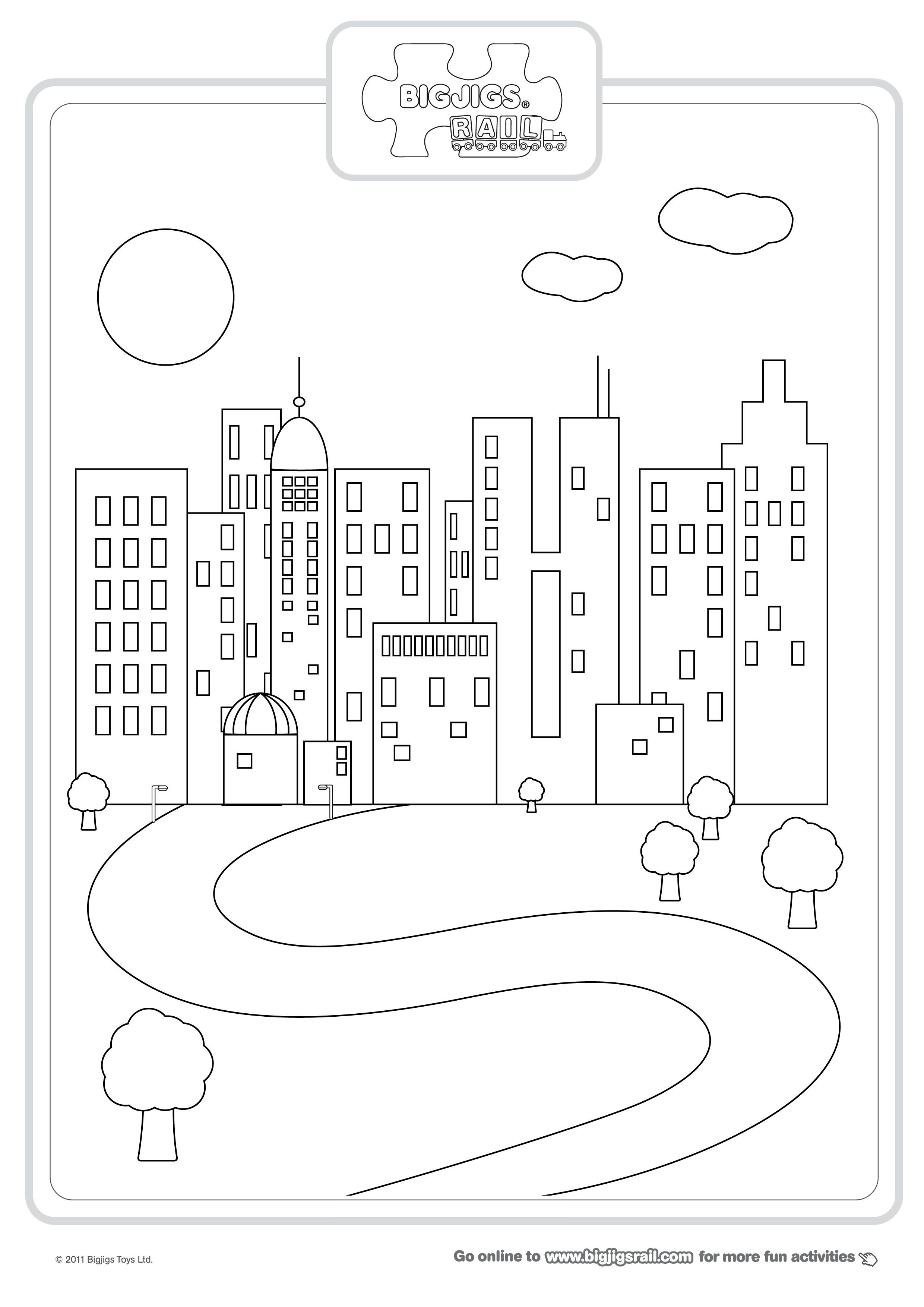 32 Urban City Coloring Pages Printable 4