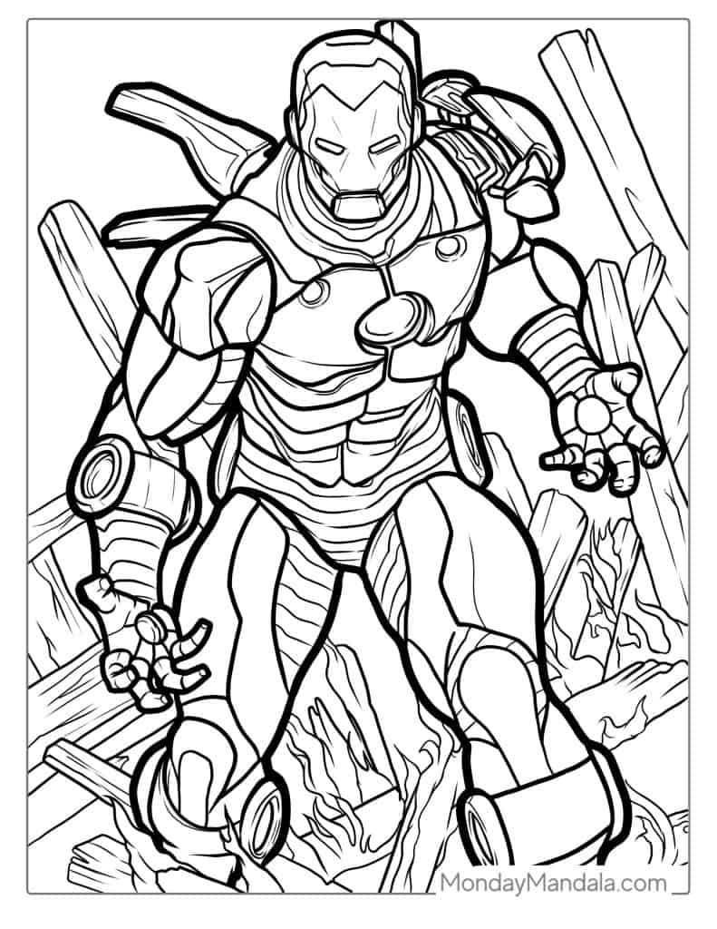 35 Heroic Iron Man Coloring Pages Printable 28