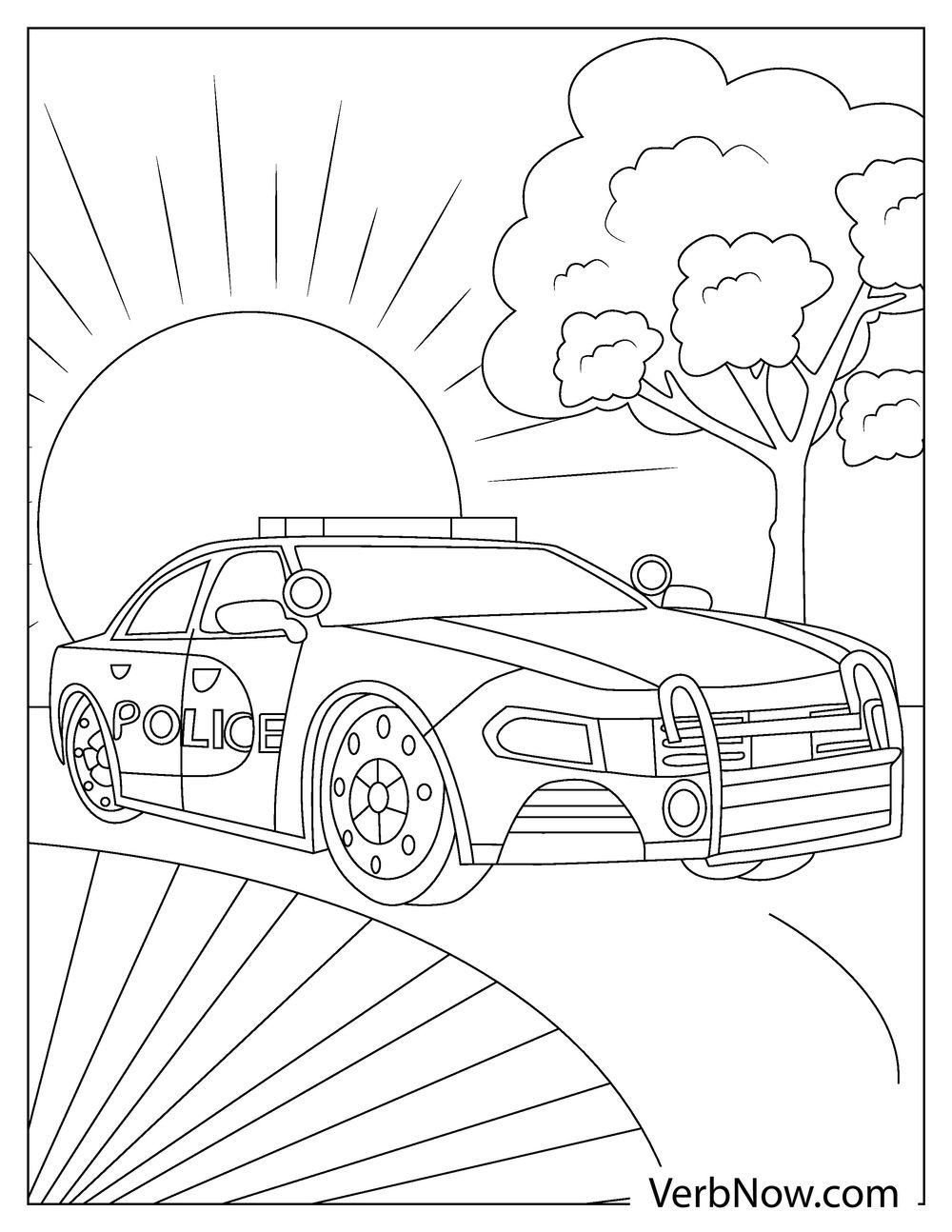 flashy police car coloring pages printable jpg