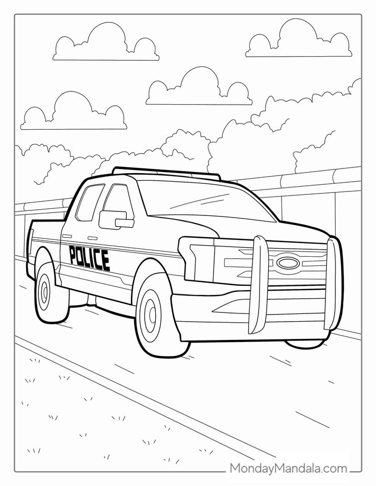 36 Flashy Police Car Coloring Pages Printable 10