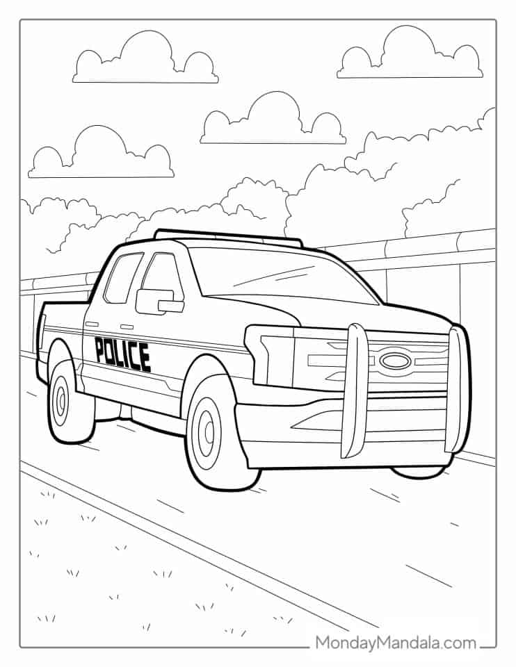 flashy police car coloring pages printable jpg