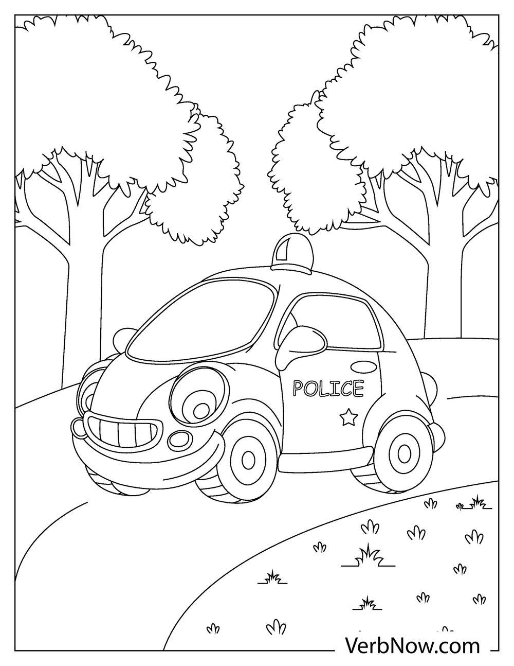 flashy police car coloring pages printable jpg