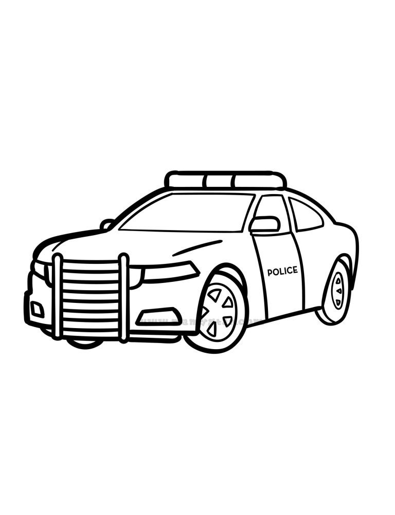 36 Flashy Police Car Coloring Pages Printable 7