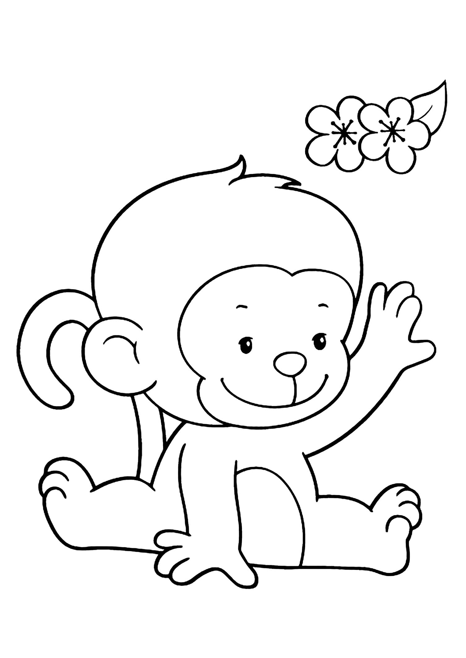 36 Playful Monkey Coloring Pages Printable 10