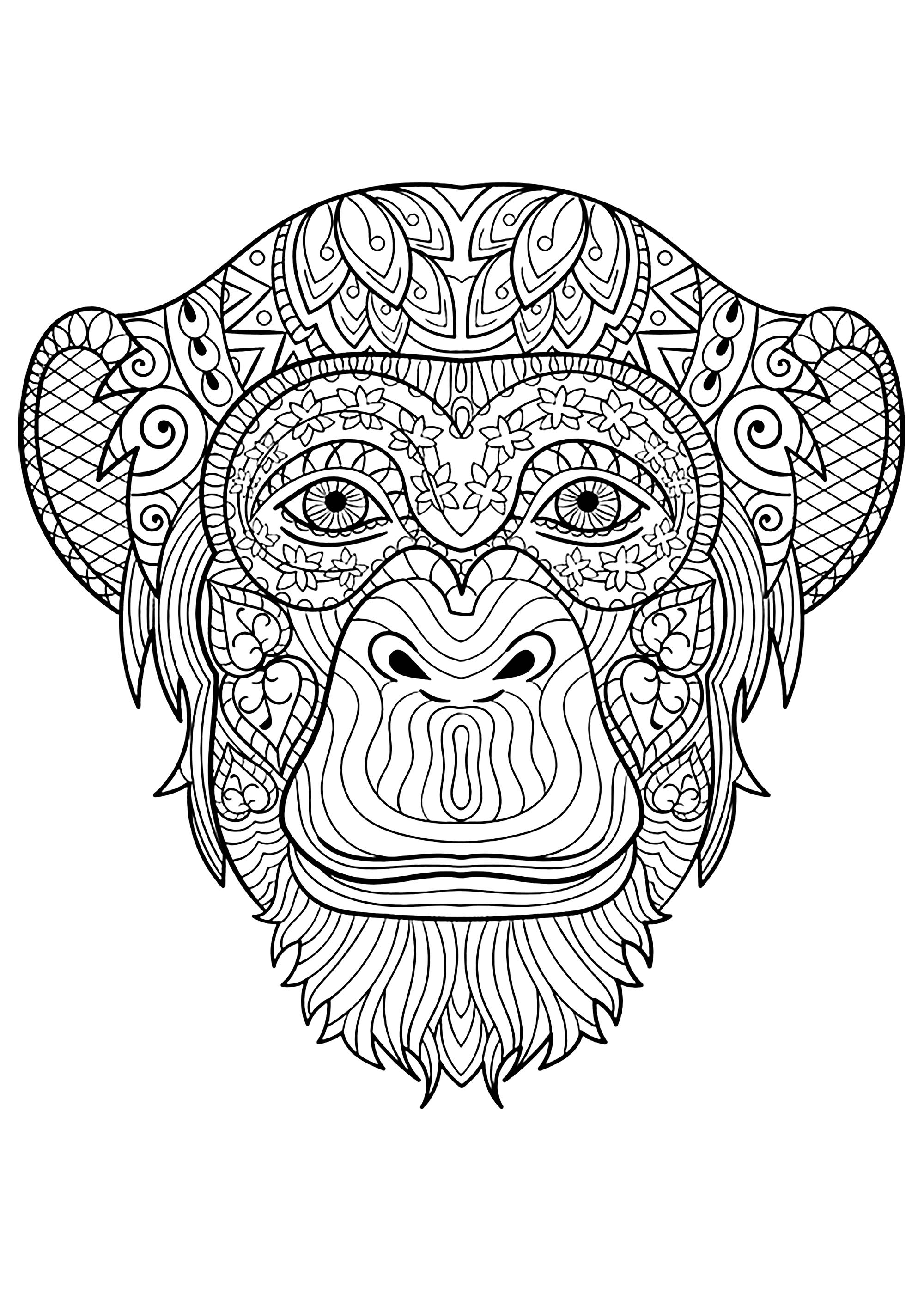 playful monkey coloring pages printable jpg