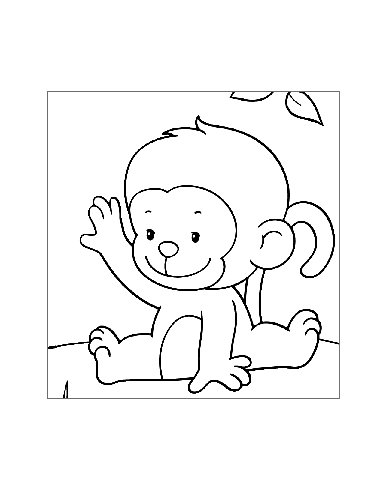 playful monkey coloring pages printable jpg