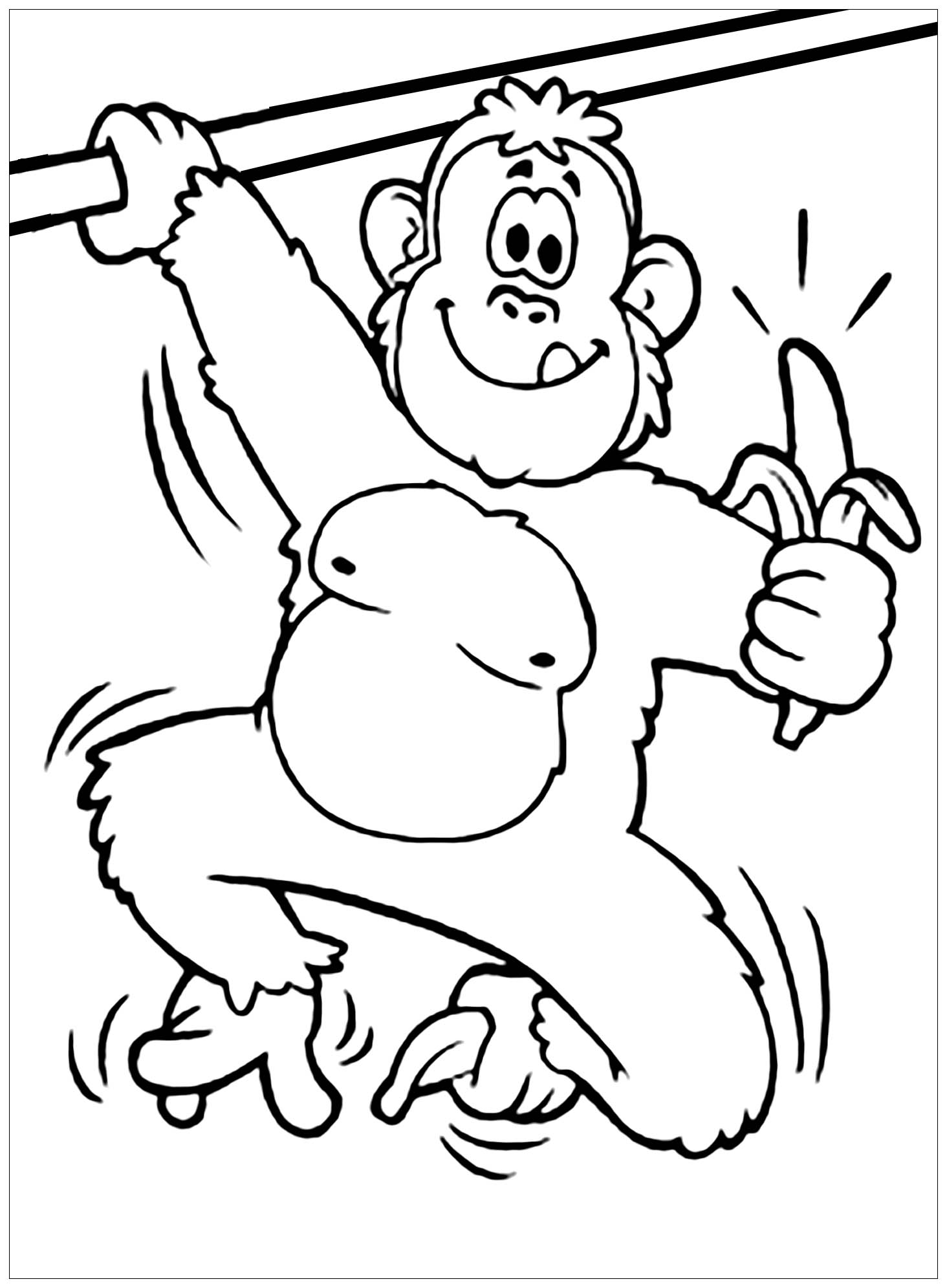 36 Playful Monkey Coloring Pages Printable 27