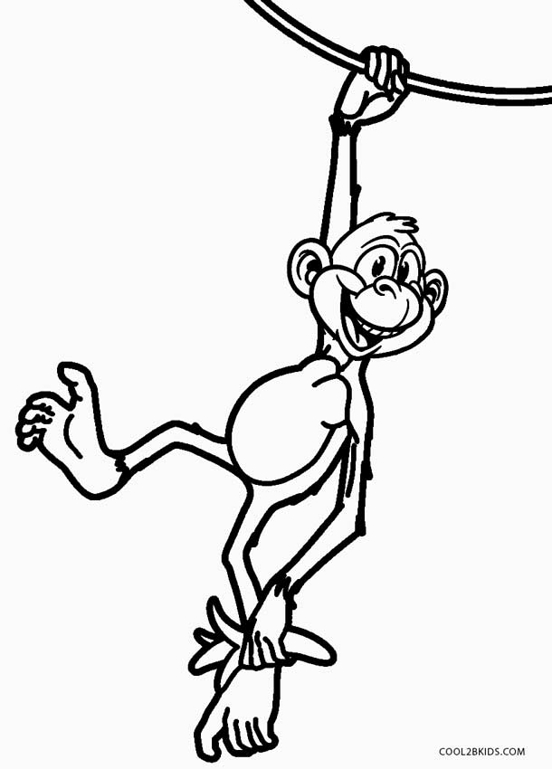 playful monkey coloring pages printable jpg