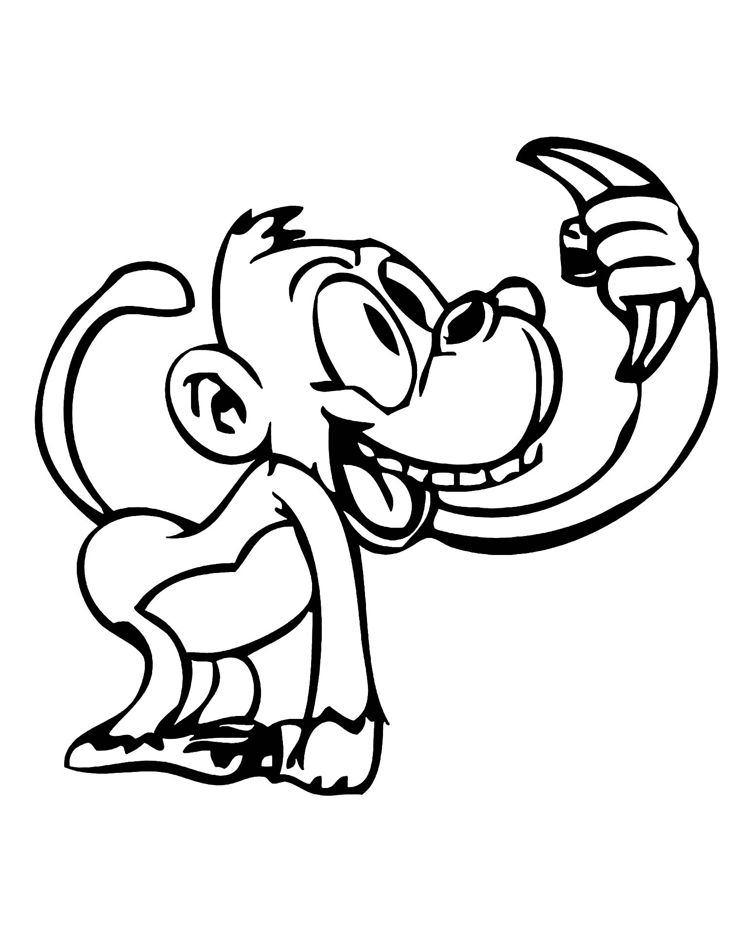 playful monkey coloring pages printable jpg