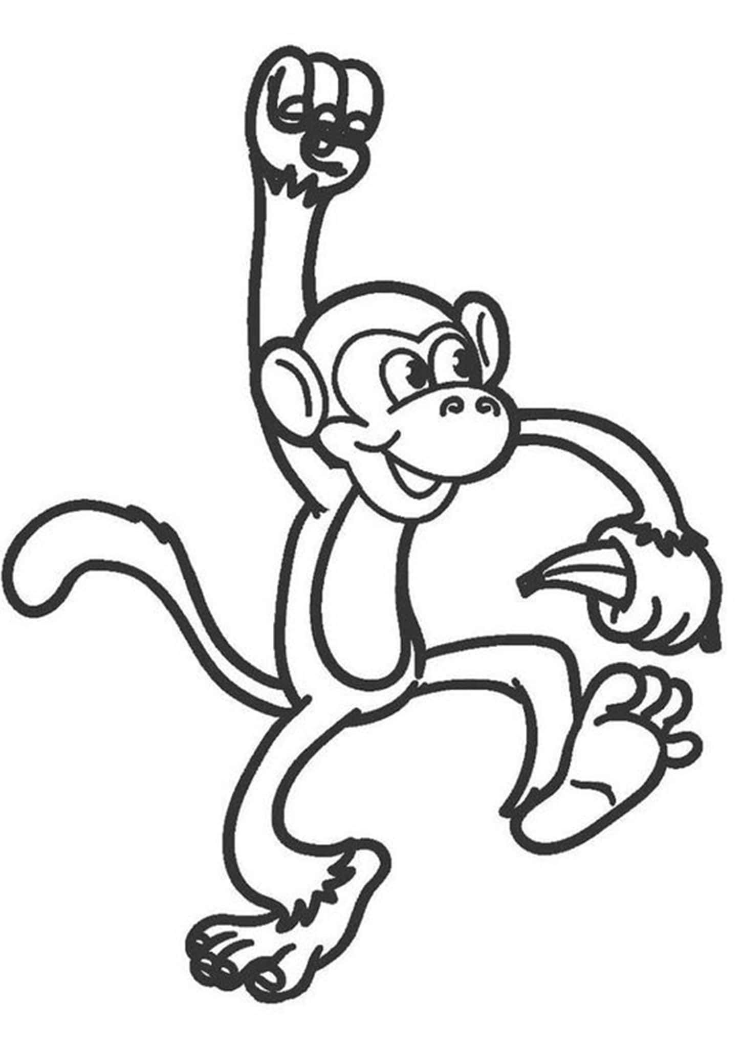 playful monkey coloring pages printable jpg