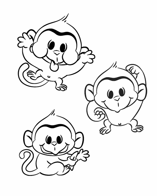 playful monkey coloring pages printable jpg