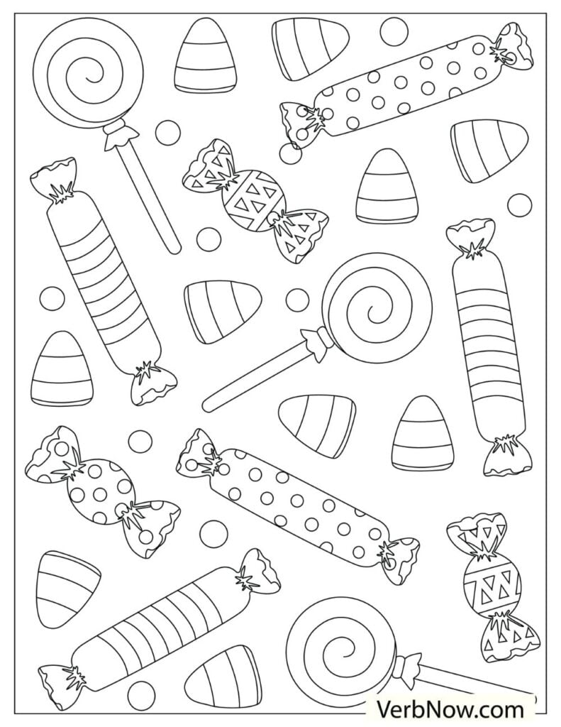 39 Sweet Candy Coloring Pages Printable 1