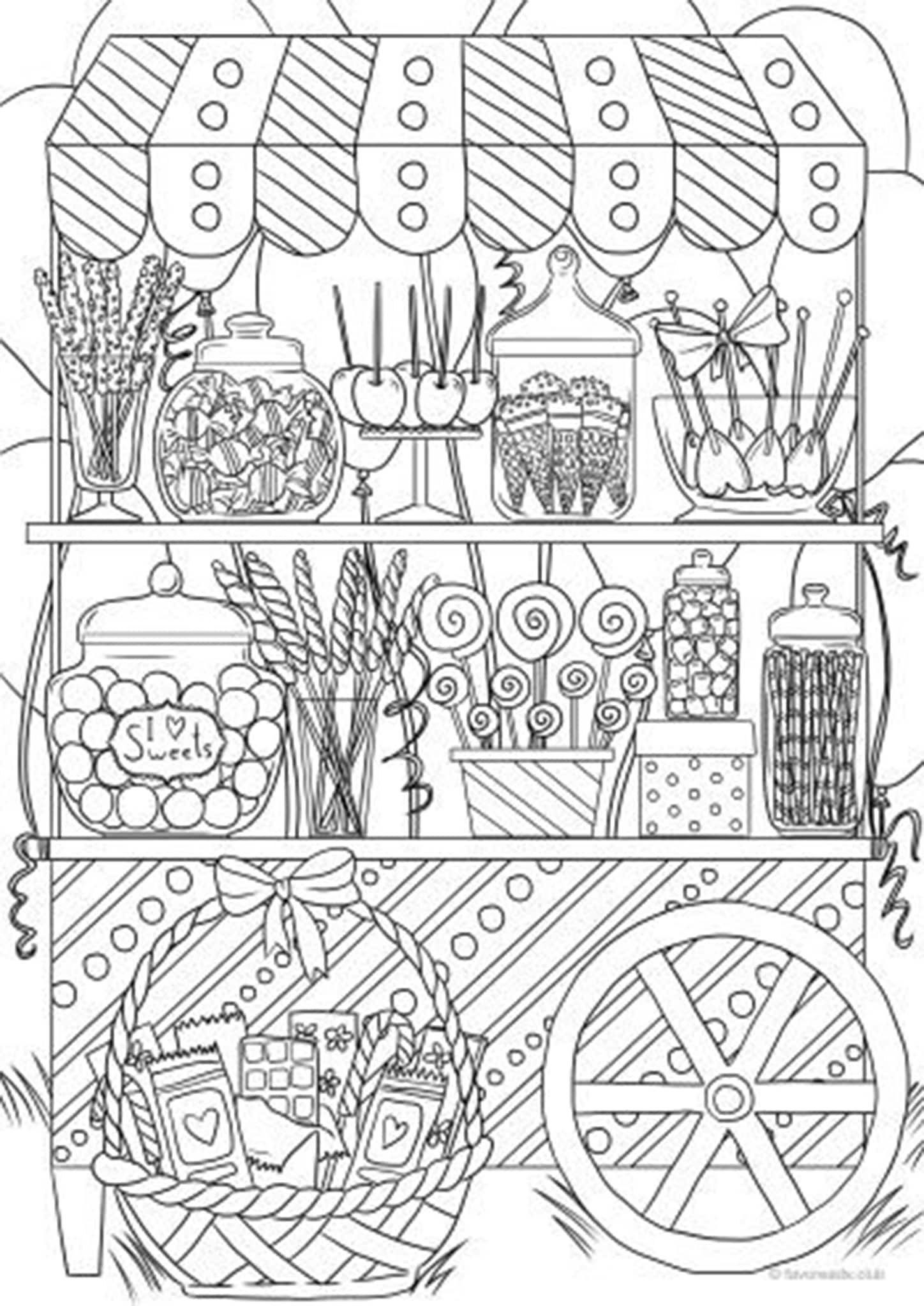 39 Sweet Candy Coloring Pages Printable 12