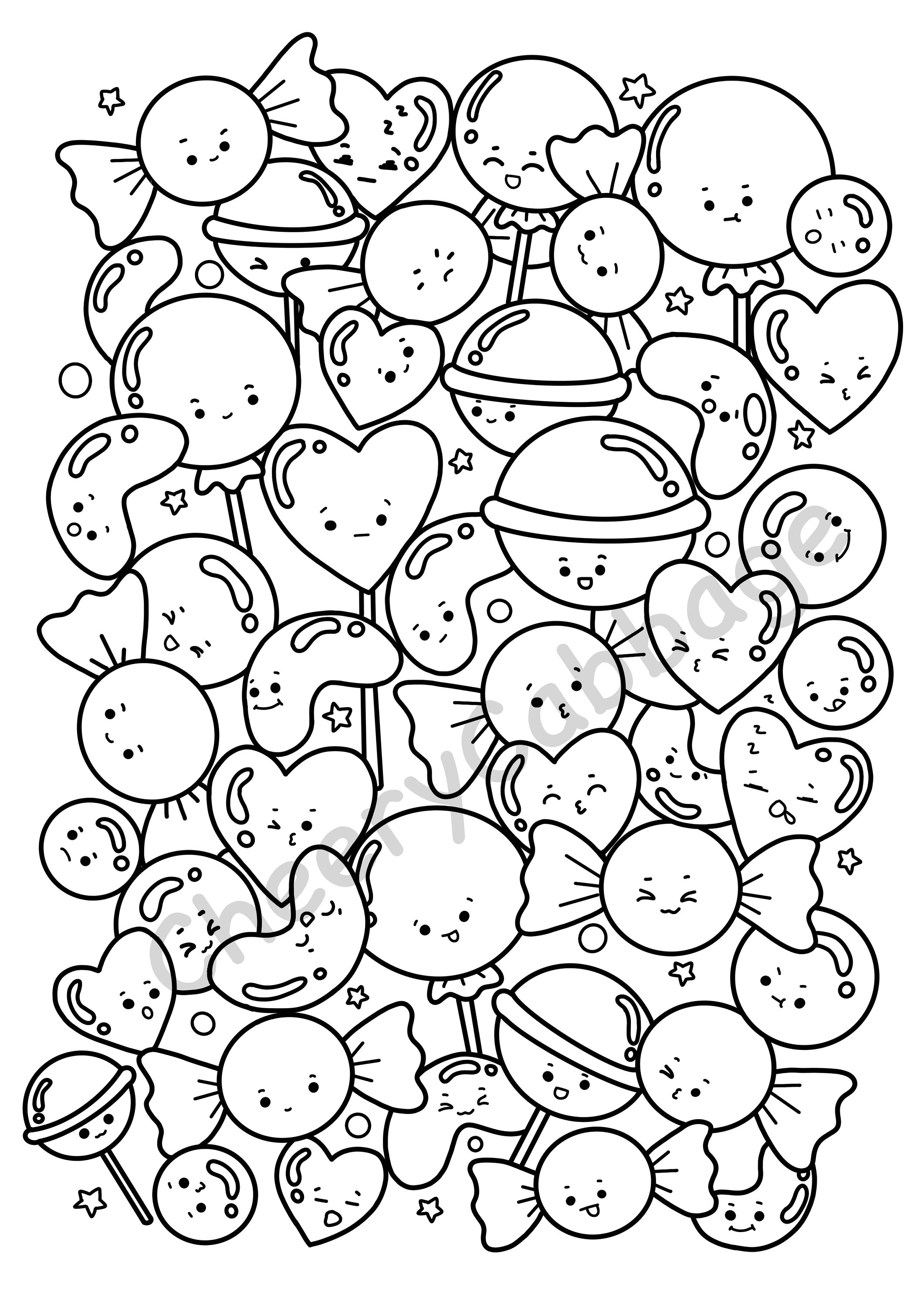 sweet candy coloring pages printable jpg